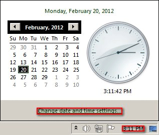 Windows 7 System Tray, Date and Time